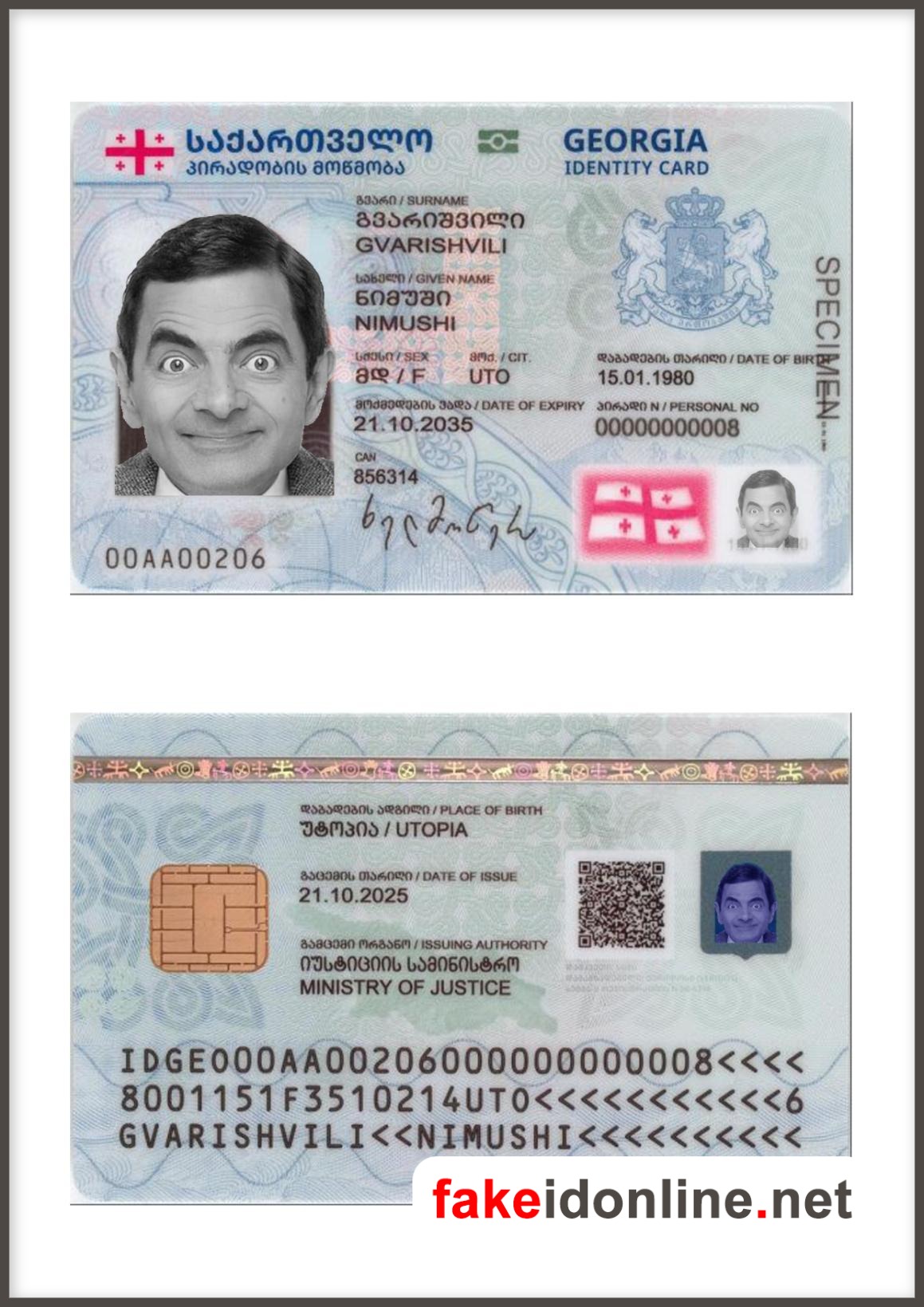 Georgia ID Card Template PSD